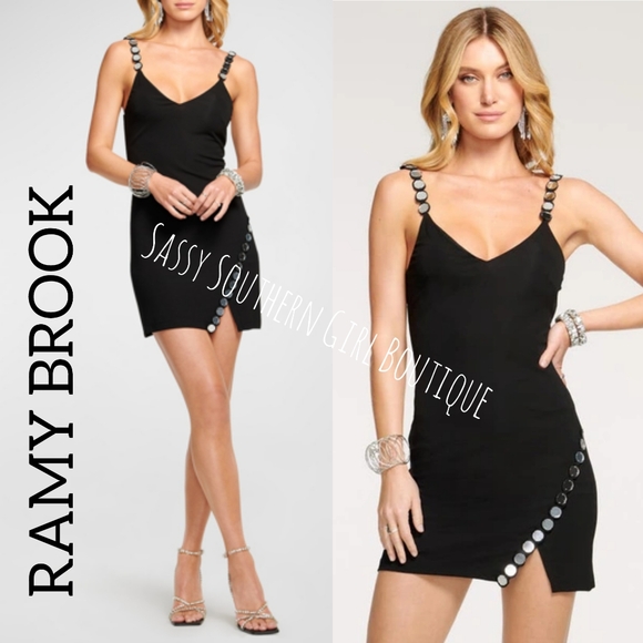 🆕⭐RAMY BROOK black embellished mini dress